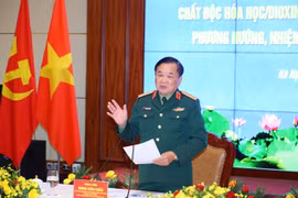 Thượng tướng Hoàng Xuân Chiến phát biểu tại hội nghị. (Ảnh: HP/BQP)