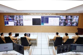Trung tâm điều khiển giao thông thông minh Hà Nội. (Ảnh: Phạm Kiên/TTXVN)