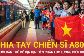 Khoảnh khắc xúc động tiễn các chiến sĩ A80 rời Thủ đô 