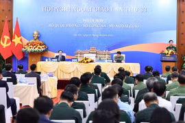 Quang cảnh phiên họp giữa 3 bộ: Bộ Quốc phòng, Bộ Công an, Bộ Ngoại giao. (Ảnh: Minh Đức/TTXVN)