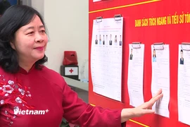 Chủ tịch UB Trung ương MTTQ Bùi Thị Minh Hoài bầu cử tại phường Xuân Đỉnh