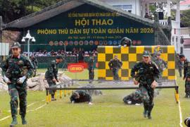 Hội thao Phòng thủ dân sự toàn quân năm 2026 diễn ra từ ngày 10-13/8 tại Lữ đoàn 86 (Binh chủng Hóa học). (Ảnh: Trọng Đức/TTXVN) 