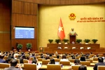 Quốc hội thông qua Nghị quyết về cơ cấu số lượng thành viên Chính phủ nhiệm kỳ Quốc hội khóa XV. (Ảnh: TTXVN)