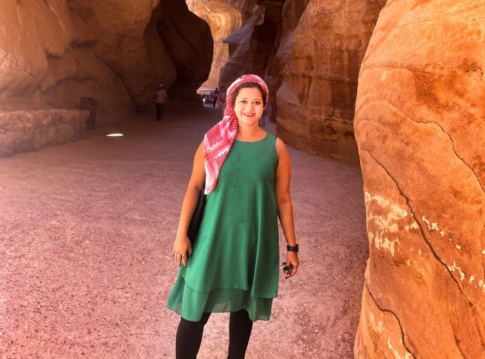 Maliha Fairooz tại Petra, Jordan. (Nguồn: tbsnews)