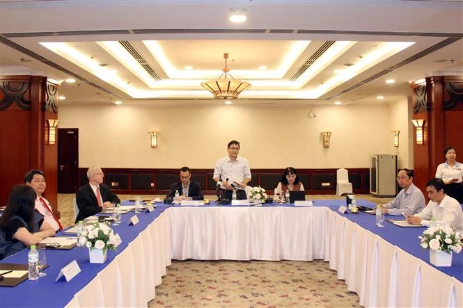 Quang cảnh buổi họp báo. (Ảnh: Tiến Lực/TTXVN)