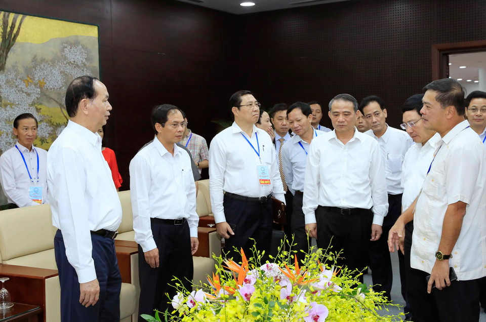 Chủ tịch nước Trần Đại Quang dự Chương trình Tổng duyệt các hoạt động của Tuần lễ Cấp cao APEC 2017. (Ảnh: Nhan Sáng/TTXVN)