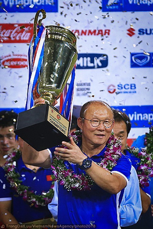  Huấn luyện viên Park Hang-seo, người góp công lớn mang đến những thành công cho bóng đá Việt Nam năm 2018. (Ảnh: Trọng Đạt/TTXVN)