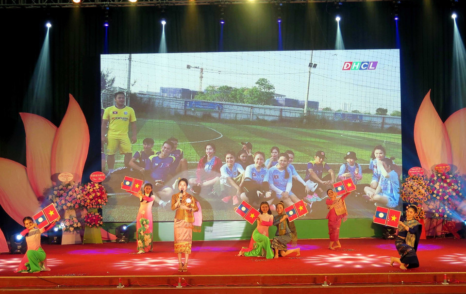 Cuộc thi hùng biện tiếng Việt cho lưu học sinh Lào tại Việt Nam năm 2019 do Trung ương Hội Hữu nghị Việt Nam-Lào và Đại học Thái Nguyên tổ chức (8/11/2019). (Ảnh: Thu Hằng/TTXVN)