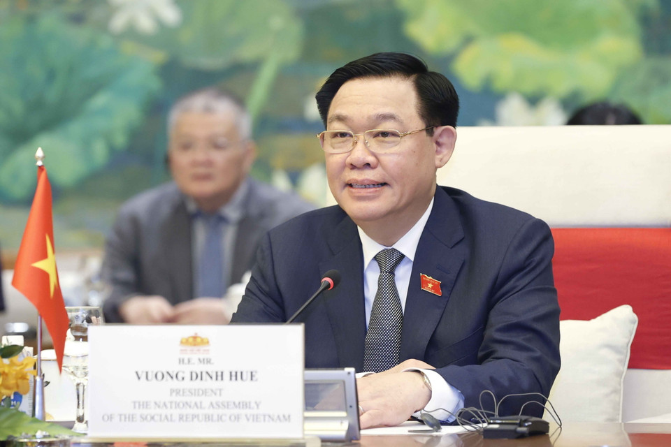 Chủ tịch Quốc hội Vương Đình Huệ phát biểu. (Ảnh: Doãn Tấn/TTXVN)