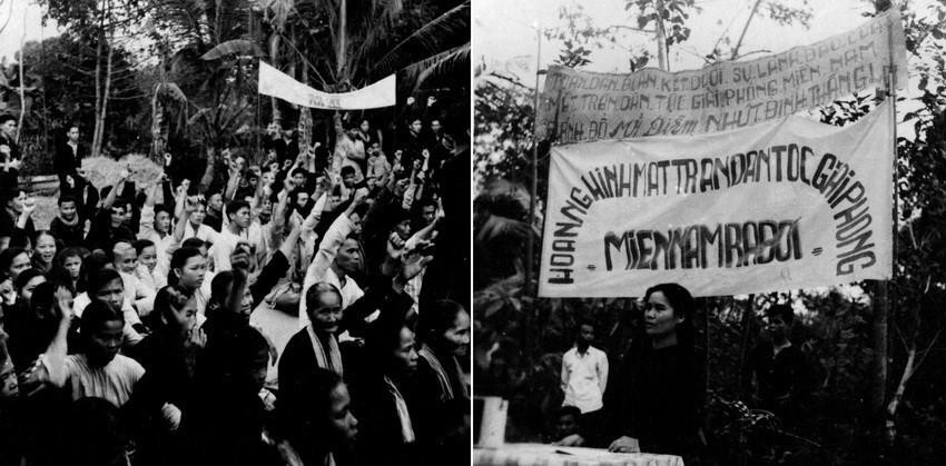 Nhân dân tỉnh Định Tường míttinh hoan nghênh Mặt trận dân tộc giải phóng miền Nam Việt Nam ra đời. (Ảnh: TTXVN)