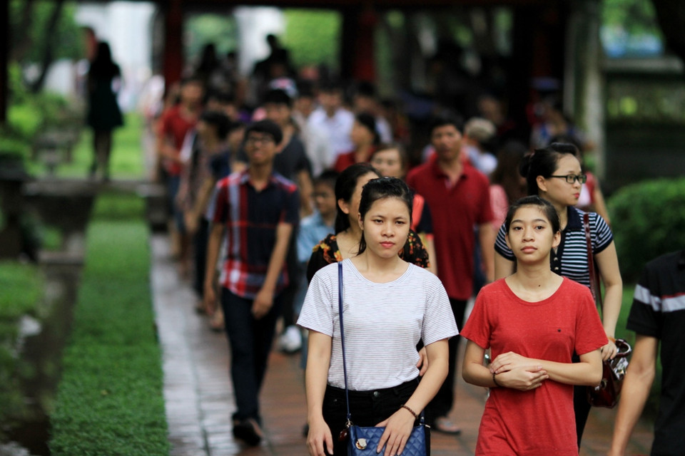 Những gương mặt sắp bước vào kỳ thi Đại học. (Ảnh: Xuân Mai/Vietnam+)