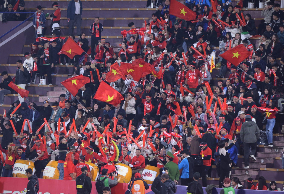 "Chảo lửa" Việt Trì đang chờ đón một chiến thắng của Đội tuyển Việt Nam. (Ảnh: Hoài Nam/Vietnam+)