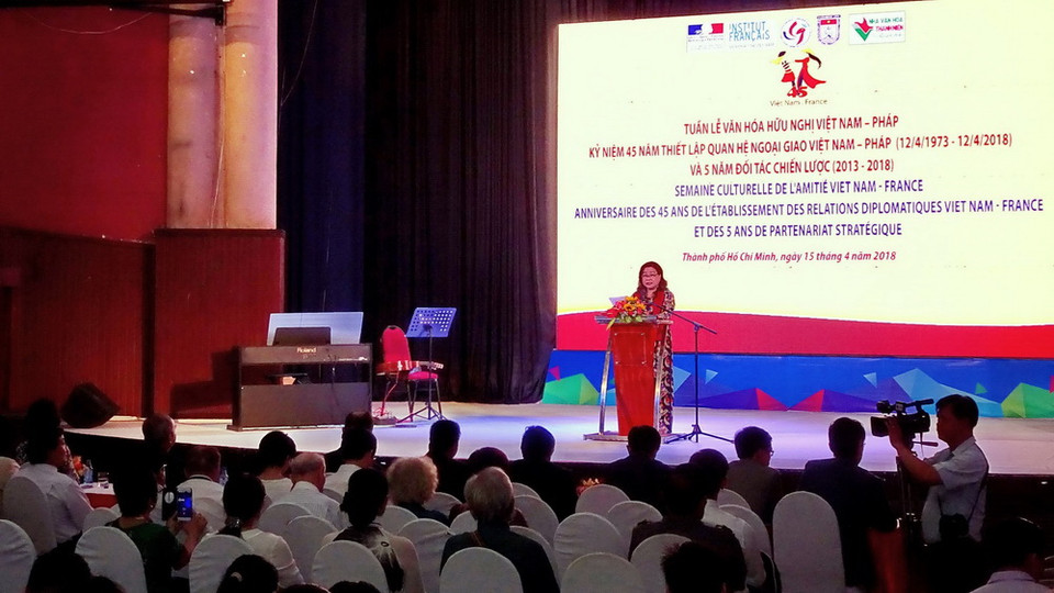  Quang cảnh lễ khai mạc Tuần lễ văn hóa hữu nghị Việt Nam-Pháp năm 2018. (Ảnh: Thế Anh/TTXVN)