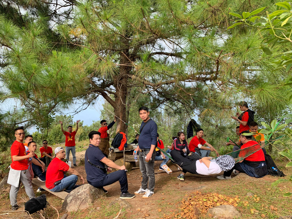 Một điểm nghỉ rất 'chill' trên hành trình chinh phục đỉnh Cao Xiêm. (Ảnh: Xuân Mai/Vietnam+)