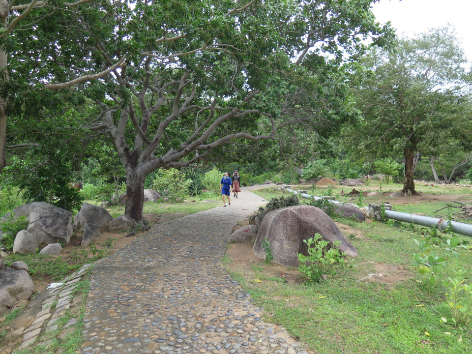 Con đường bêtông sỏi nối thôn Cầu Gãy với con suối Lồ Ô xanh mát. (Ảnh: Minh Hưng/TTXVN)