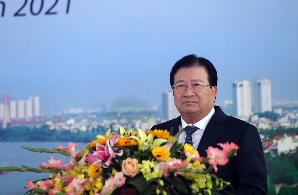  Phó Thủ tướng Trịnh Đình Dũng phát biểu tại buổi lễ. (Ảnh: Phan Tuấn Anh/TTXVN)