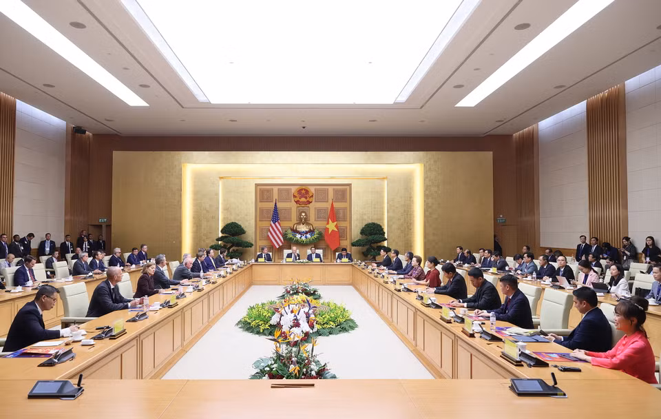 Quang cảnh Hội nghị Cấp cao Việt Nam-Hoa Kỳ về Đổi mới Sáng tạo và Đầu tư. (Ảnh: Dương Giang/TTXVN)