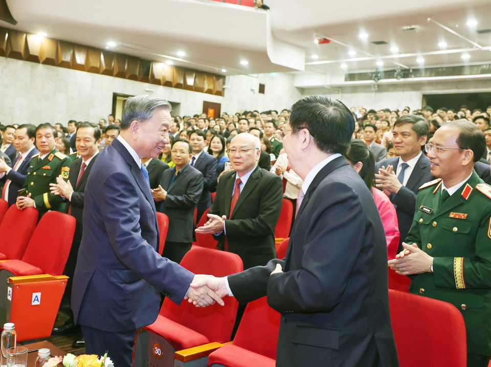 Tổng Bí thư Tô Lâm và các đại biểu tham dự. (Ảnh: Thống Nhất/TTXVN)