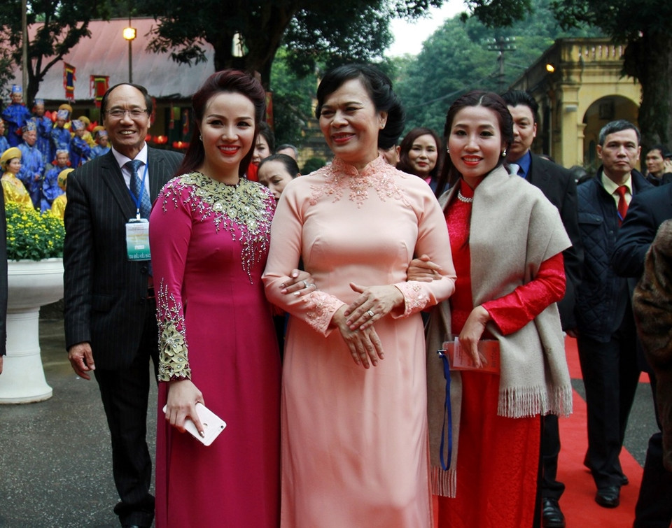 Phu nhân Chủ tịch nước luôn rạng rỡ và gần gũi. (Ảnh: Xuân Mai/Vietnam+)