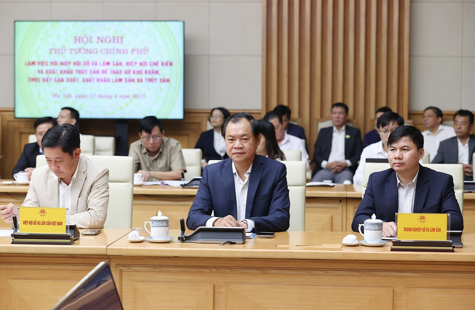 Đại diện Hiệp hội Gỗ và Lâm sản tham dự hội nghị. (Ảnh: Dương Giang/TTXVN)