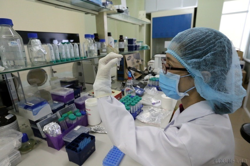 Viện Công nghệ sinh học là 1 trong 5 đơn vị được tham gia thực hiện việc giám định AND hài cốt liệt sỹ theo Đề án 150 (Xác định hài cốt liệt sĩ còn thiếu thông tin) do Bộ Lao động-Thương binh và Xã hội chủ trì (2017). (Ảnh: Anh Tuấn/TTXVN)