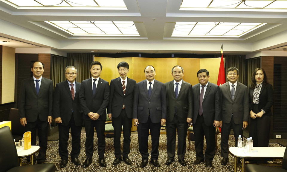 Chủ tịch nước Nguyễn Xuân Phúc tiếp Thống đốc tỉnh Tochigi Fukuda Tomikazu. (Ảnh: Thống Nhất/TTXVN)