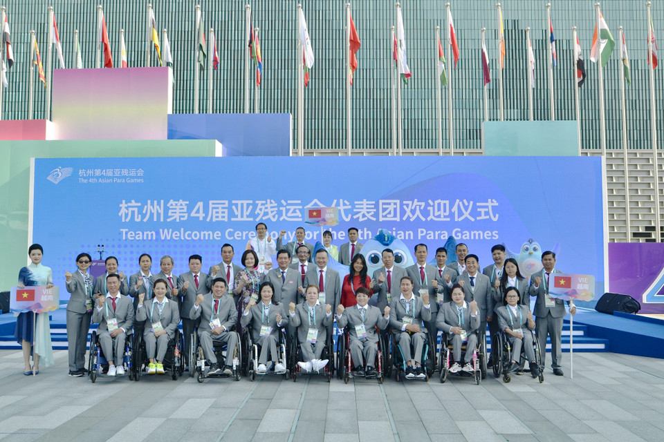 Tại Asian Para Games 2023, mục tiêu của Đoàn Thể thao Việt Nam là giành từ 3-4 huy chương Vàng đồng thời phấn đấu có nhiều vận động viên đạt chuẩn tham dự Paralympic Paris 2024. (Ảnh: Vietnam+)
