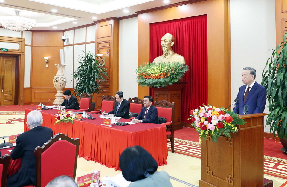 Tổng Bí thư Tô Lâm phát biểu. (Ảnh: Thống Nhất/TTXVN)