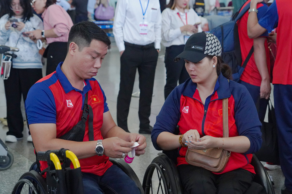 Bộ đôi Vận động viên Cầu lông Trương Ngọc Bình (trái) và Hoàng Thị Hồng Thảo. (Ảnh: Việt Anh/Vietnam+)