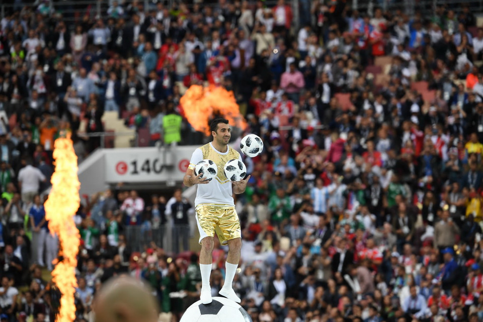 Màn trình diễn ấn tượng của các vũ công tại lễ khai mạc World Cup 2018 trên sân vận động Luzhniki ở Moskva ngày 14/6. (Nguồn: THX/TTXVN)