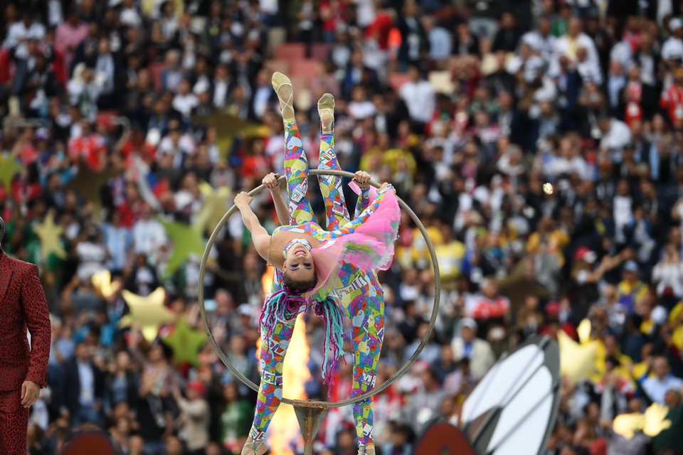 Màn trình diễn ấn tượng của các vũ công tại lễ khai mạc World Cup 2018 trên sân vận động Luzhniki ở Moskva ngày 14/6. (Nguồn: THX/TTXVN)