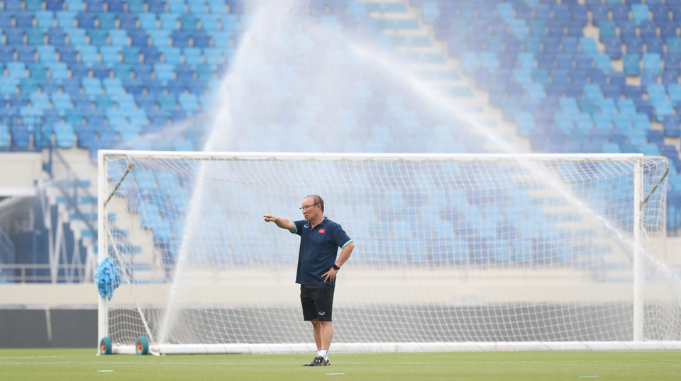 Huấn luyện viên Park Hang-seo. (Ảnh: Hoàng Linh/TTXVN)