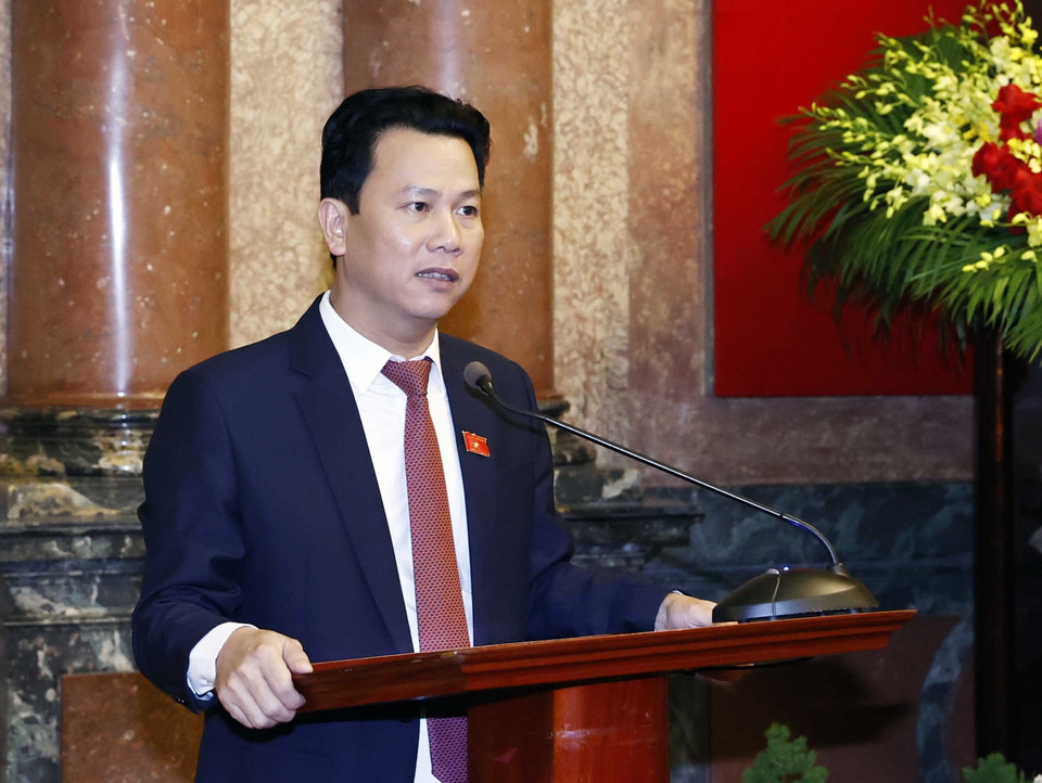 Ông Đặng Quốc Khánh, Bí thư Tỉnh ủy Hà Giang phát biểu. (Ảnh: Thống Nhất/TTXVN)