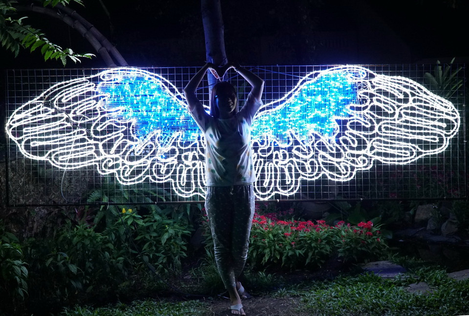 Hàng triệu đèn Led nhiều hiệu ứng, màu sắc rực rỡ thu hút đông đảo người dân đến vui chơi, chụp ảnh. (Ảnh: Phương Vy/TTXVN)