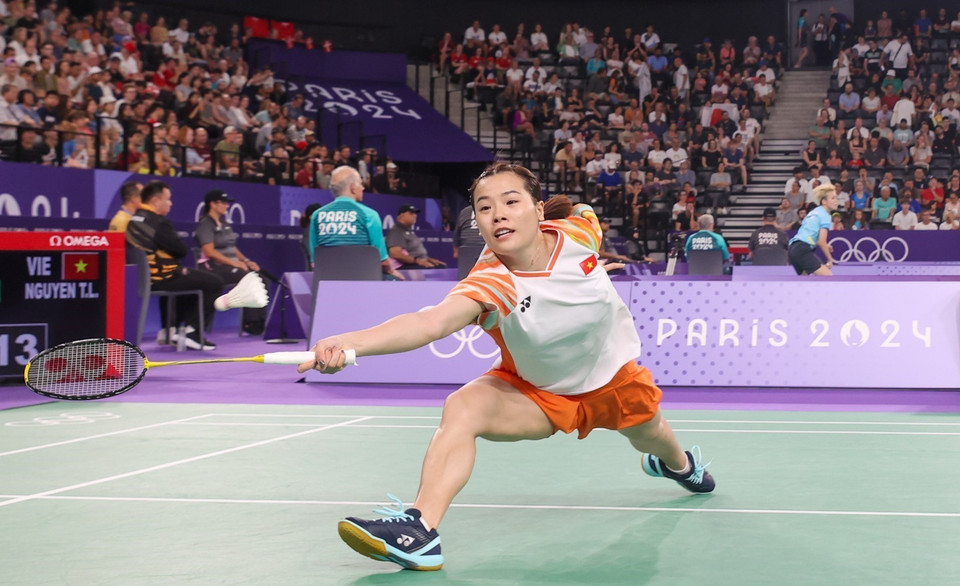 Trước đối thủ mạnh, Thùy Linh vẫn thể hiện được khả năng bằng những màn rượt đuổi ngoạn mục. (Ảnh: Hoàng Linh/TTXVN)