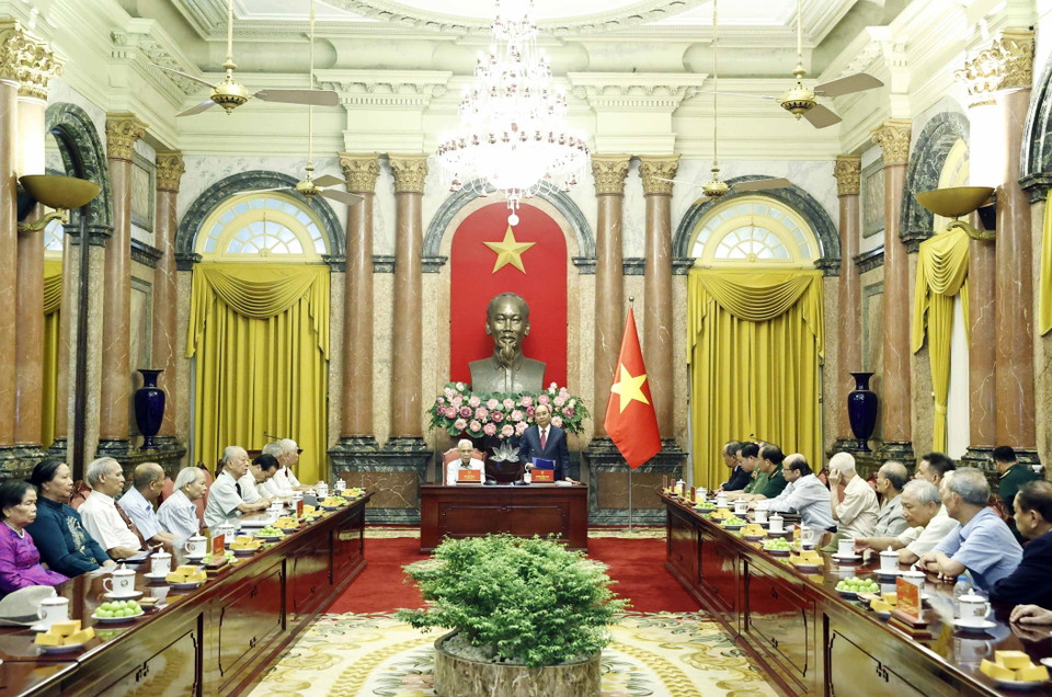 Quang cảnh buổi gặp mặt. (Ảnh: Thống Nhất/TTXVN)