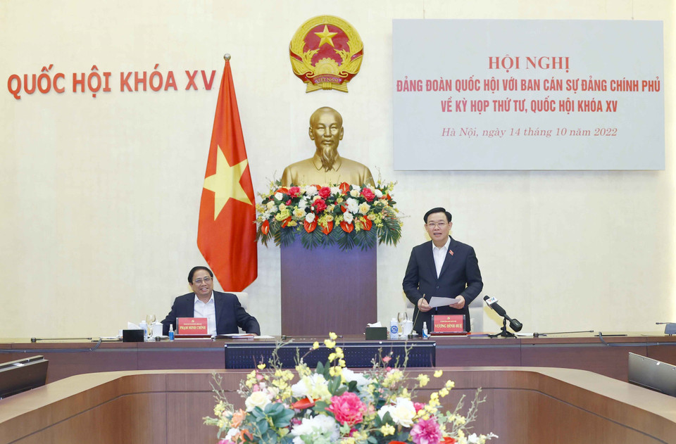 Chủ tịch Quốc hội Vương Đình Huệ phát biểu. (Ảnh: Doãn Tấn/TTXVN)