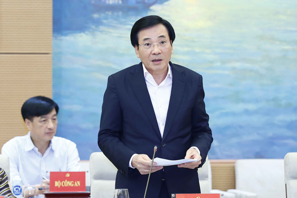 Bộ trưởng, Chủ nhiệm Văn phòng Chính phủ Trần Văn Sơn phát biểu. (Ảnh: Doãn Tấn/TTXVN)