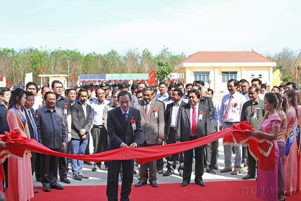 Ngày 25/1/2018, tại tỉnh Kampong Thom, Tập đoàn Công nghiệp Cao su Việt Nam tổ chức khánh thành Nhà máy chế biến cao su Chư Sê Kampong Thom. (Ảnh: Danh Chanh Đa/TTXVN)