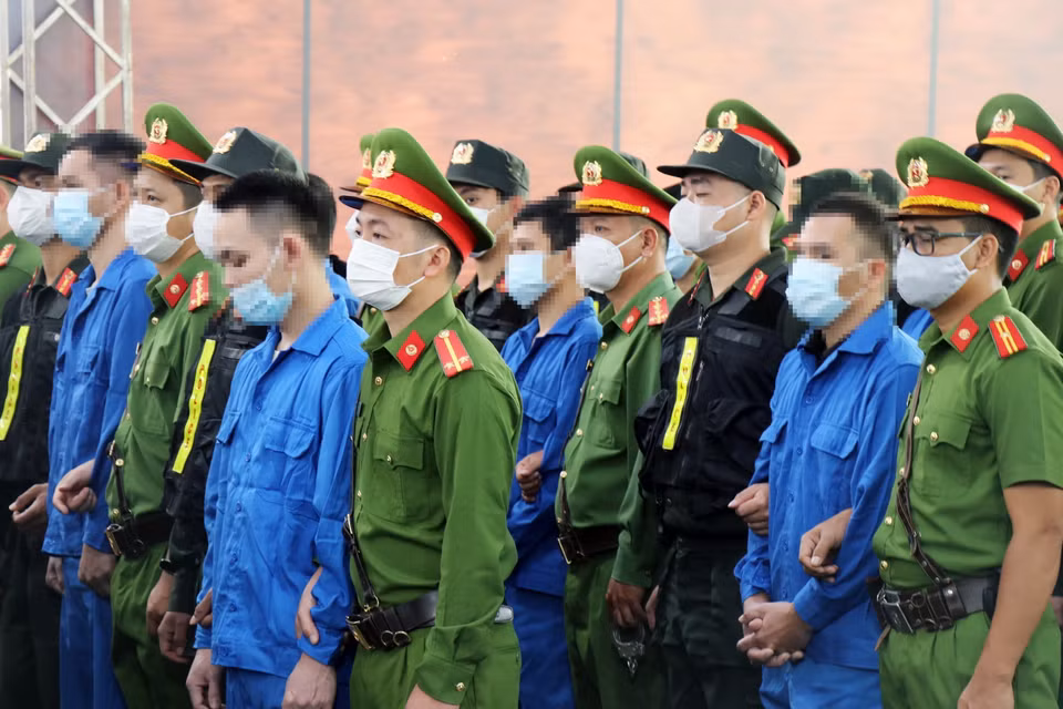 Các bị cáo tại phiên tòa. (Ảnh: TTXVN)