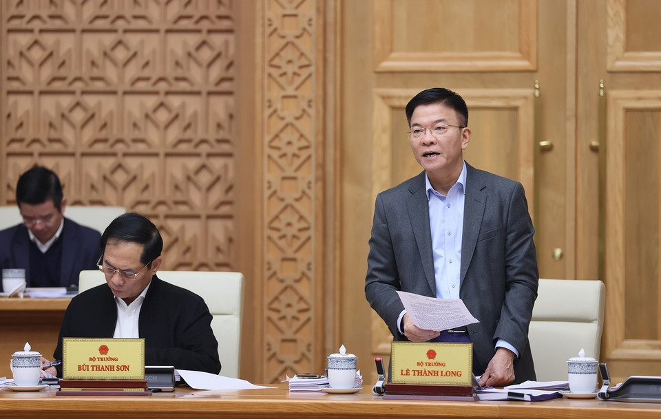 Bộ trưởng Bộ Tư pháp Lê Thành Long phát biểu. (Ảnh: Dương Giang/TTXVN)