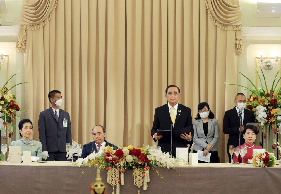 Thủ tướng Vương quốc Thái Lan Prayut Chan-o-cha phát biểu. (Ảnh: Thống Nhất/TTXVN)