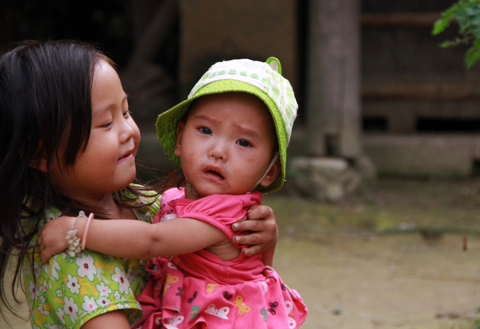 Hai chị em ở phố Cáo. (Ảnh: Xuân Mai/Vietnam+)