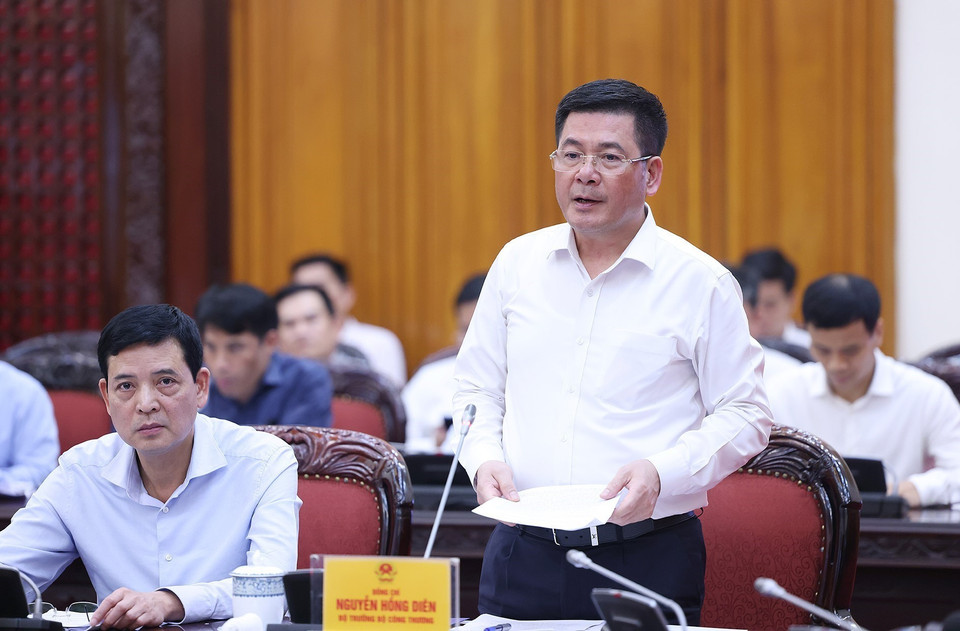 Bộ trưởng Bộ Công Thương Nguyễn Hồng Diên phát biểu. (Ảnh: Dương Giang/TTXVN)