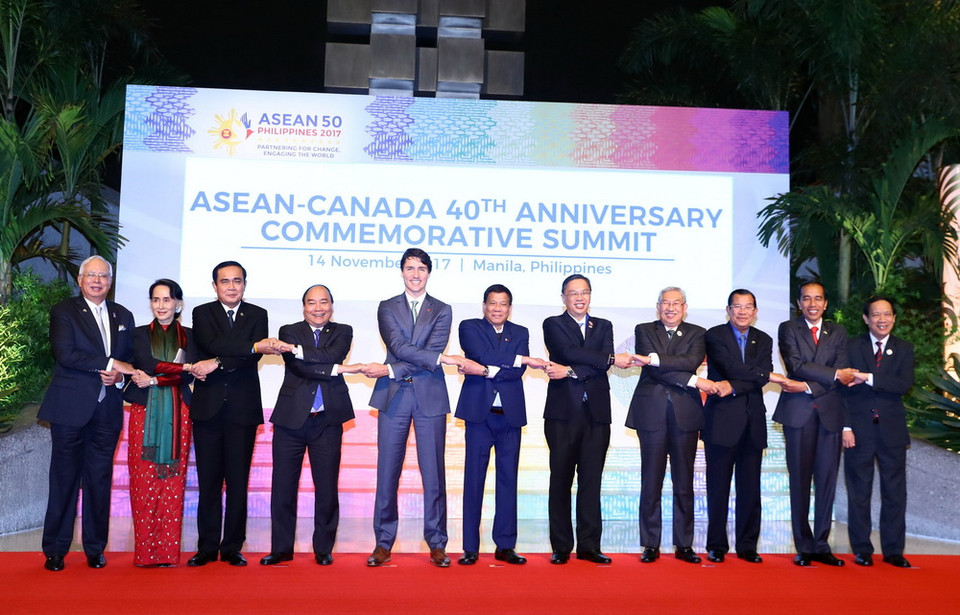  Thủ tướng Chính phủ Nguyễn Xuân Phúc dự Hội nghị Cấp cao kỷ niệm ASEAN-Canada lần thứ 40, trong khuôn khổ Hội nghị Cấp cao ASEAN lần thứ 31 và các Hội nghị Cấp cao liên quan. (Ảnh: Thống Nhất/TTXVN)