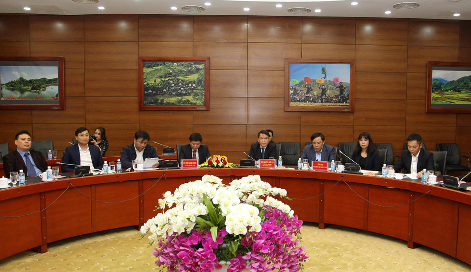 Quang cảnh buổi lễ ký kết hợp tác. (Ảnh: Quốc Khánh/TTXVN)