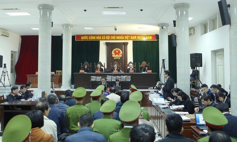 Toàn cảnh phiên tòa. (Ảnh: Doãn Tấn/TTXVN)