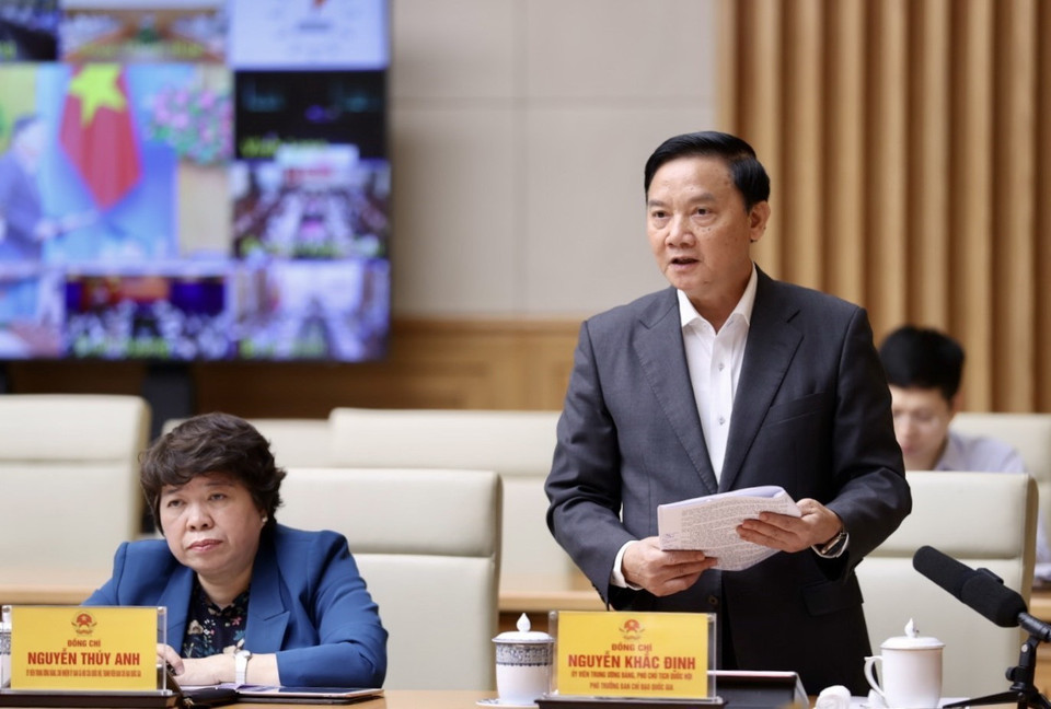 Phó Chủ tịch Quốc hội Nguyễn Khắc Định phát biểu. (Ảnh: Dương Giang/TTXVN)