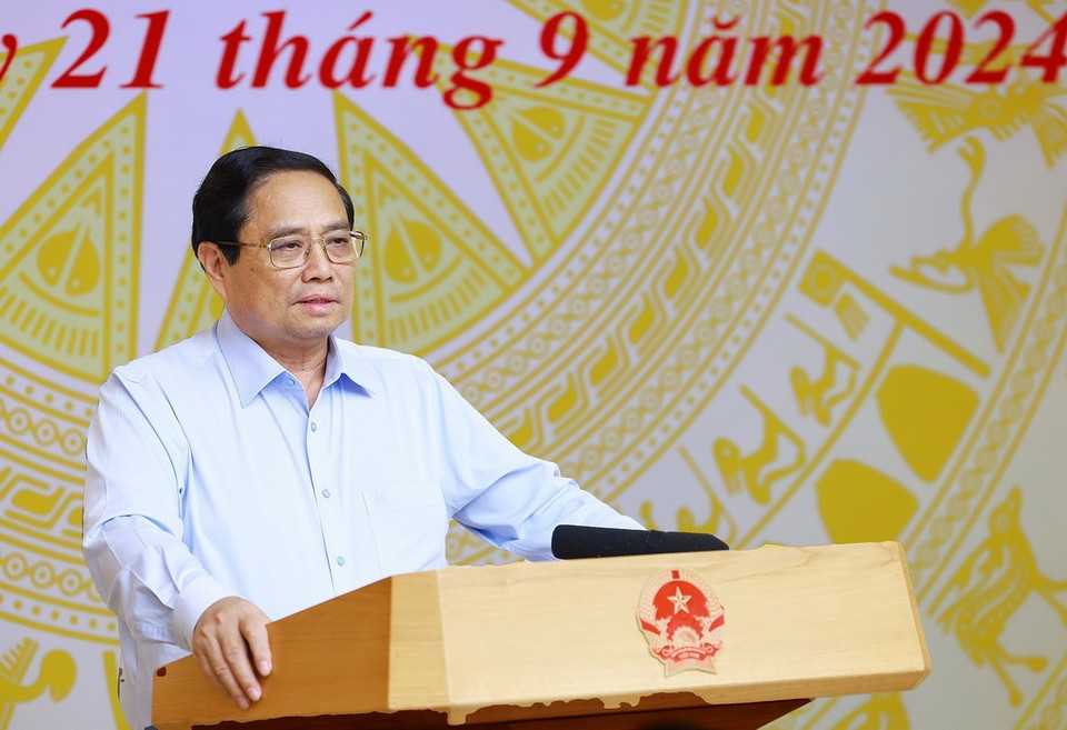 Thủ tướng Phạm Minh Chính chủ trì Hội nghị. (Ảnh: Dương Giang/TTXVN)