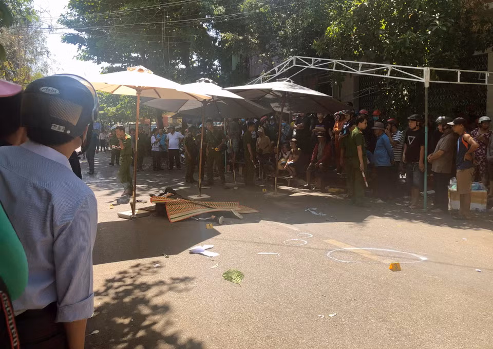 Hiện trường vụ tai nạn. (Ảnh: Nguyên Linh/Vietnam+)